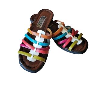 G.Wiz Strappy Leather Rainbow Colored Sandals Size 8.5